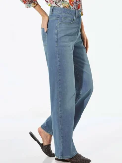 Goldner Jeans*Damen Jeans - Denim Jeans mit weitem Bein hellblau uni