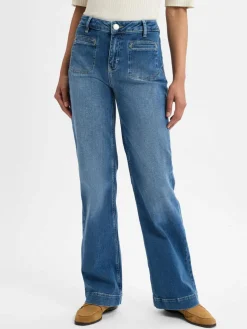 Opus Jeans|Hosen*Damen Jeans - Ebbi Long Flared medium stone uni