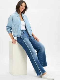 Angels Jeans*Damen Jeans - Liz Seam Fringe medium stone uni