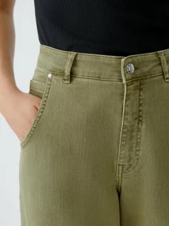 Oui Jeans*Damen Jeans Barrel oliv uni