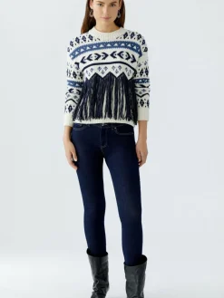 Oui Jeans*Damen Jeans Skinny denim uni