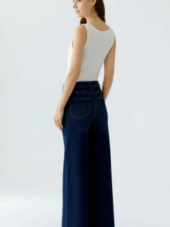 Oui Jeans*Damen Jeans Wide Leg denim uni