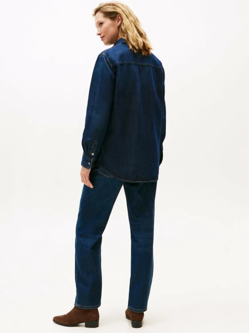 Tommy Hilfiger Blusen*Damen Jeansbluse denim uni