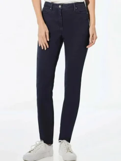 Goldner Jeans*Damen Jeanshose - Lange Freizeithose BELLA mit Formbund blau uni