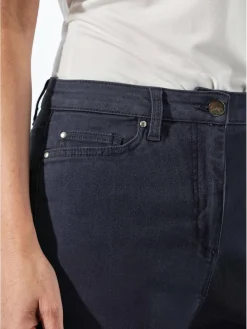 Goldner Jeans*Damen Jeanshose - Lange Freizeithose BELLA mit Formbund blau uni