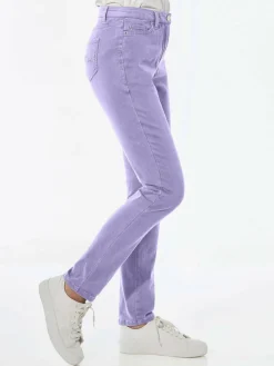 Goldner Jeans*Damen Jeanshose - Lange Freizeithose BELLA mit Formbund flieder uni