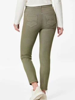 Goldner Jeans*Damen 7/8-Jeanshose - Schmale Stretchhose BELLA schilf uni