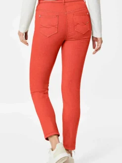 Goldner Jeans*Damen 7/8-Jeanshose - Schmale Stretchhose BELLA orange uni