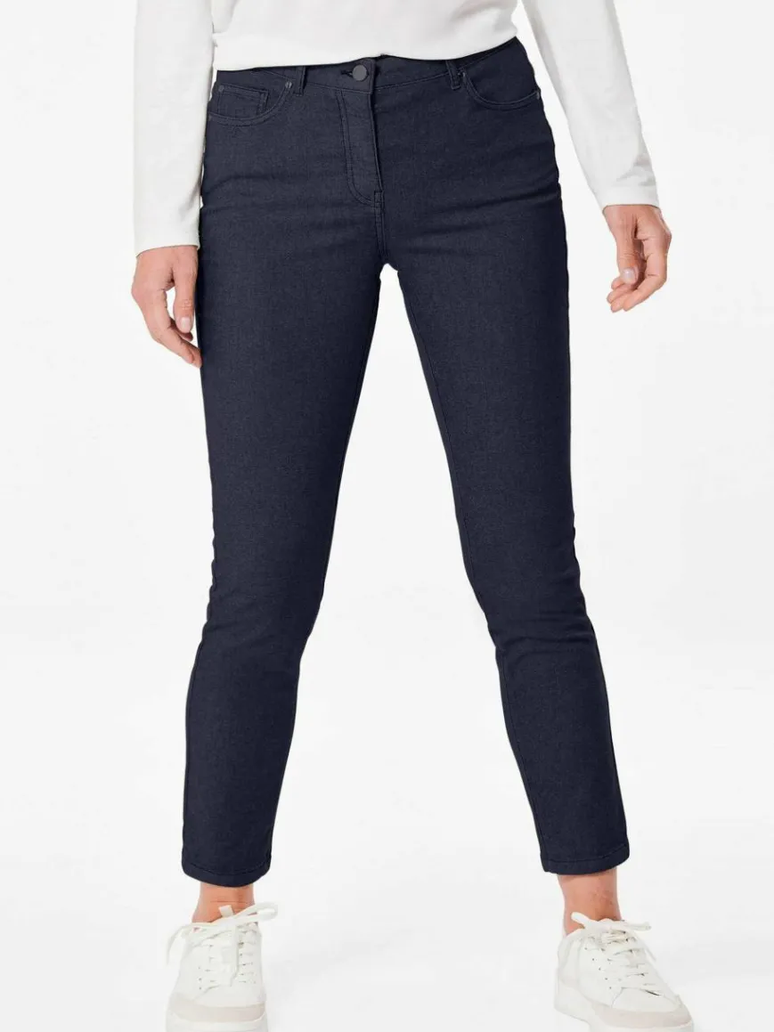 Goldner Jeans*Damen 7/8-Jeanshose - Schmale Stretchhose BELLA blau uni