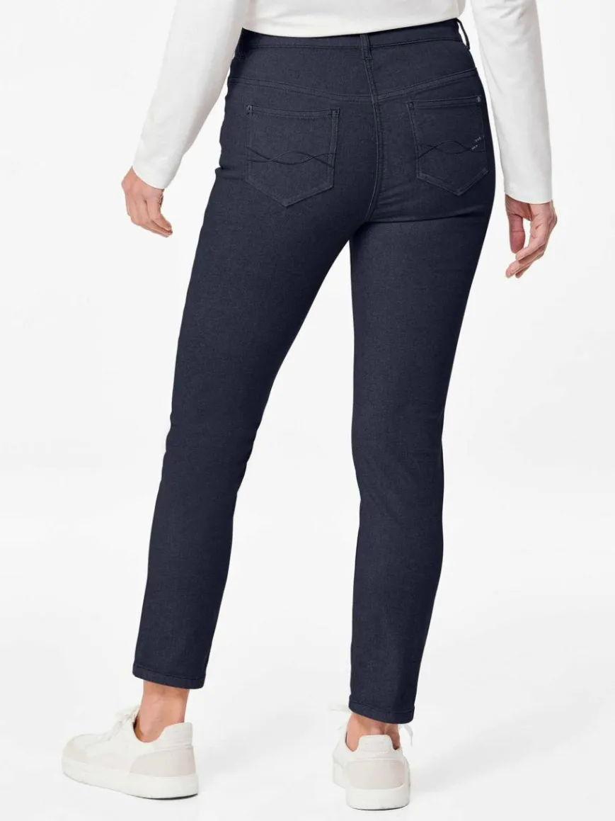 Goldner Jeans*Damen 7/8-Jeanshose - Schmale Stretchhose BELLA blau uni