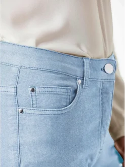 Goldner Jeans*Damen 7/8-Jeanshose - Schmale Stretchhose BELLA blau uni