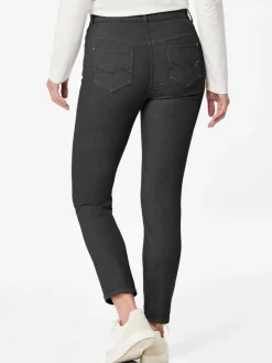 Goldner Jeans*Damen 7/8-Jeanshose - Schmale Stretchhose BELLA schwarz uni