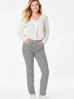 Goldner Jeans*Damen Jeanshose ANNA - Klassische Jeanshose ANNA hellgrau uni