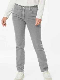 Goldner Jeans*Damen Jeanshose Carla - Klassische Jeanshose Carla hellgrau uni