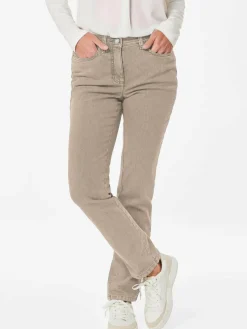 Goldner Jeans*Damen Jeanshose Carla - Klassische Jeanshose Carla beige uni