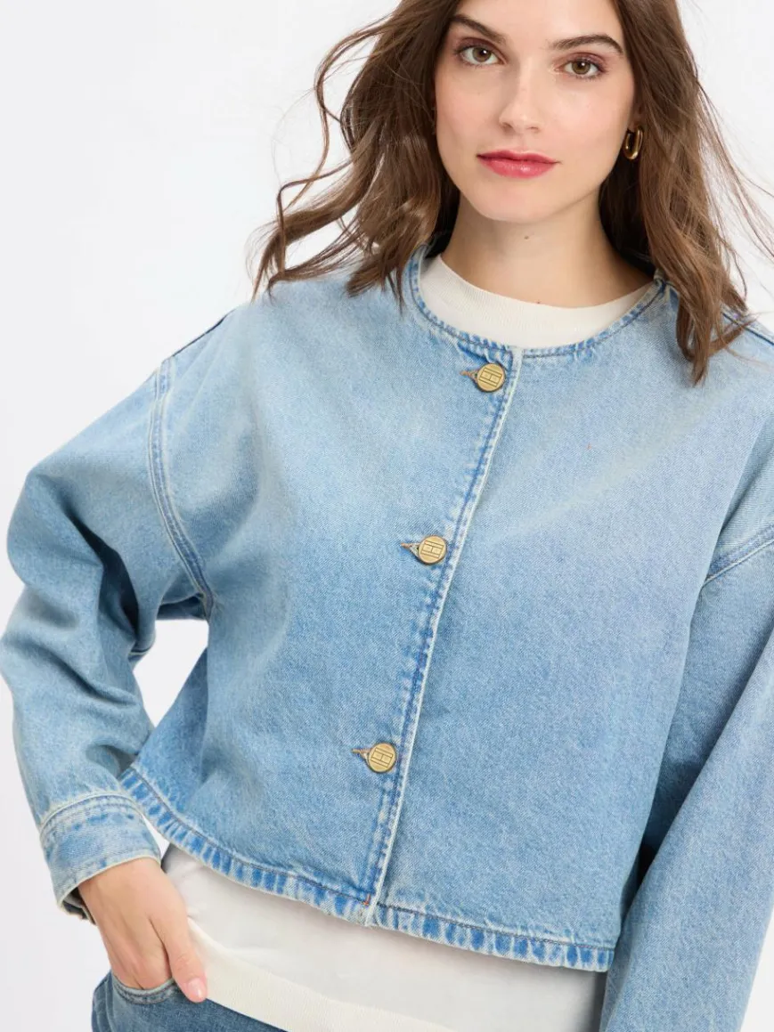 Tommy Hilfiger Jacken & Westen*Damen Jeansjacke - Lex light stone uni