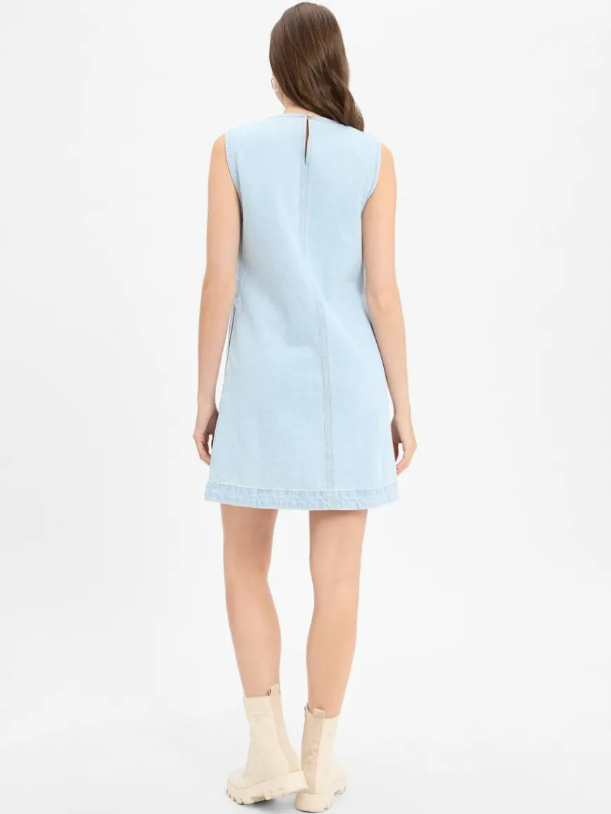 Neo Noir Kleider*Damen Jeanskleid - Livo bleached uni