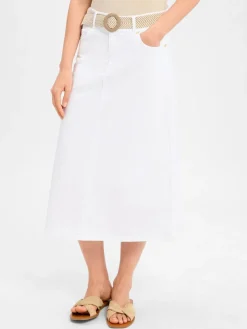 More & More Röcke*Damen Jeansrock weiß uni