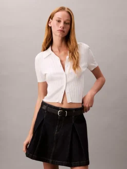 Calvin Klein Jeans Röcke*Damen Jeansrock dark stone uni