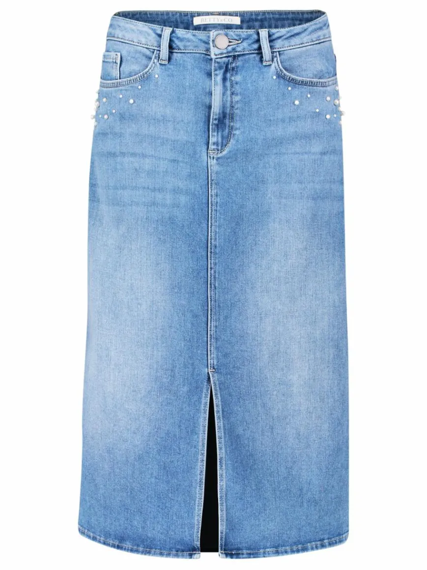 Betty & Co Röcke*Damen Jeansrock light stone denim uni