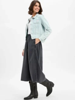 american vintage Röcke*Damen Jeansrock - Jazy anthrazit uni