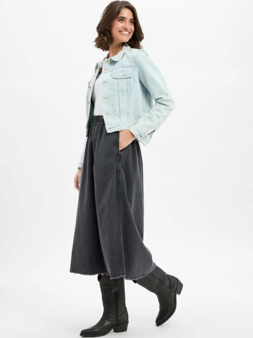 american vintage Röcke*Damen Jeansrock - Jazy anthrazit uni