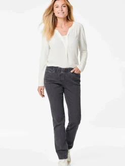 Goldner Jeans*Damen Jeansschlupfhose LOUISA - Klassische Jeansschlupfhose LOUISA anthrazit uni