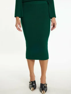 Faina Röcke*Damen Jersey Bleistiftrock grün uni