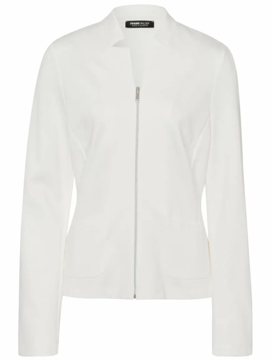 Frank Walder Blazer*Damen Jerseyblazer ecru weiß uni