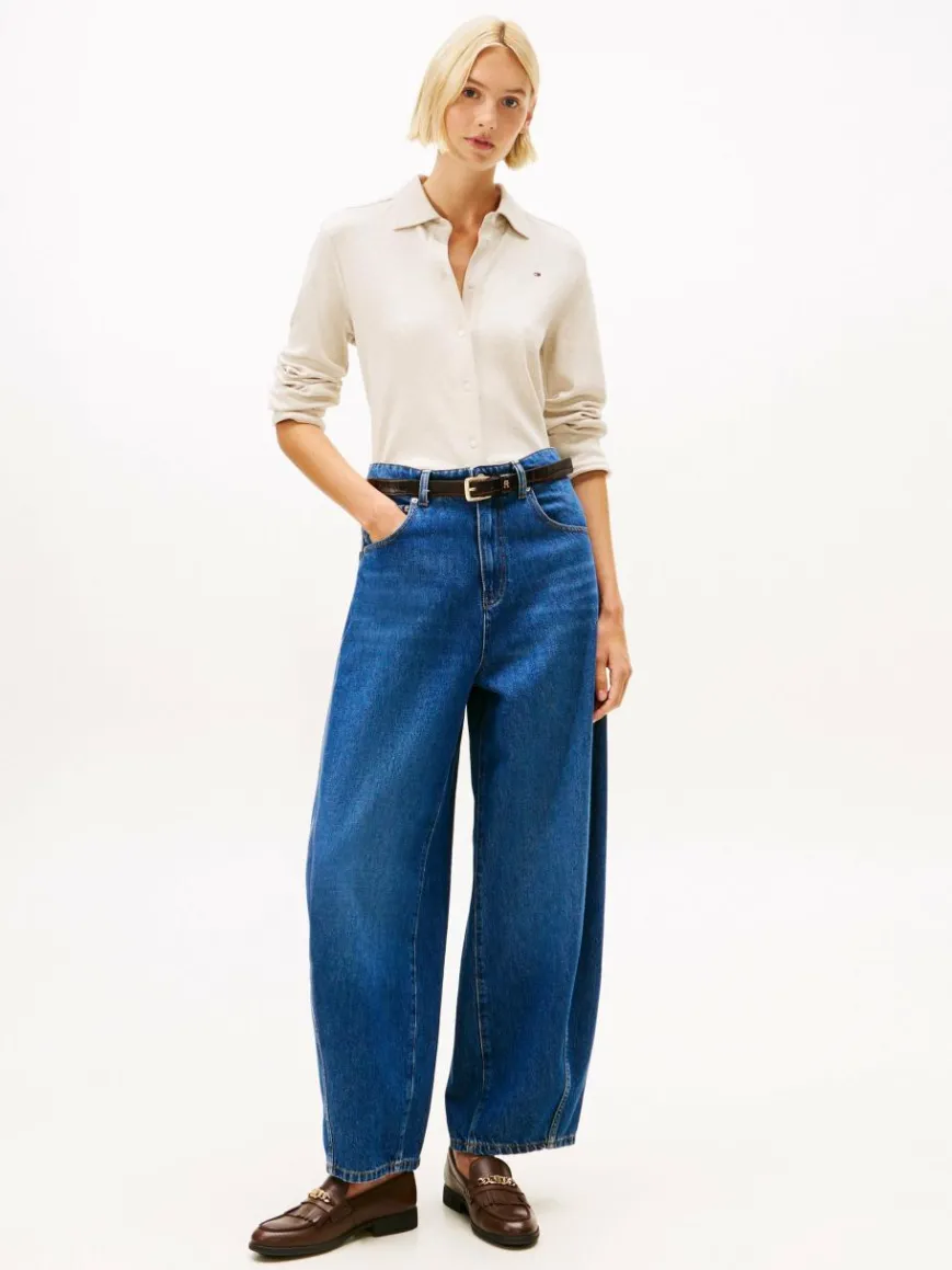 Tommy Hilfiger Blusen*Damen Jersey-Bluse beige meliert