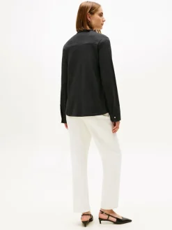 Tommy Hilfiger Blusen*Damen Jersey-Bluse anthrazit meliert