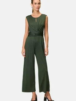 zero Hosen|Kleider*Damen Jersey-Jumpsuit grau grün uni