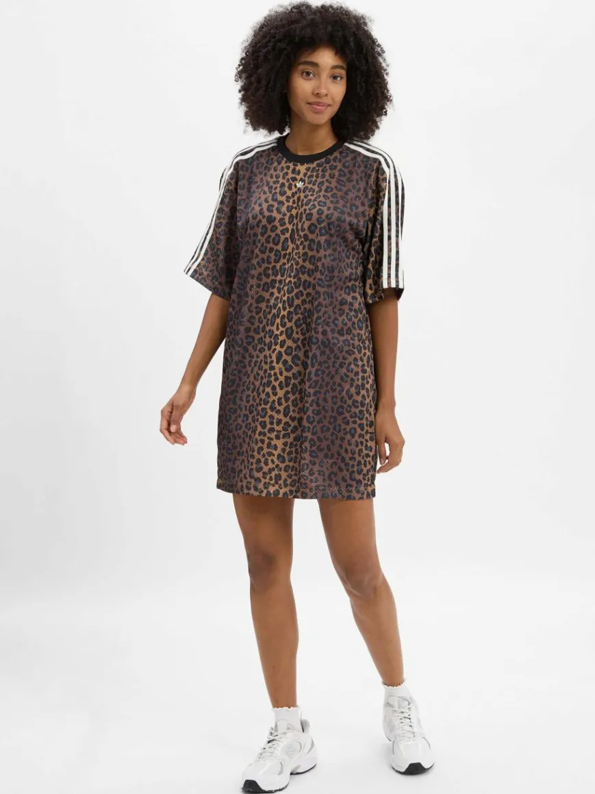 adidas Originals Kleider*Damen Jerseykleid braun schwarz gemustert