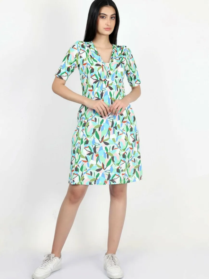 Vicci Germany Kleider*Damen Jerseykleid grün bedruckt