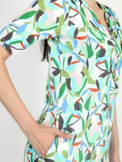 Vicci Germany Kleider*Damen Jerseykleid grün bedruckt