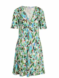 Vicci Germany Kleider*Damen Jerseykleid grün bedruckt