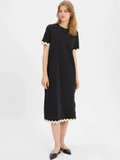 Vila Kleider*Damen Jersey-Kleid - VICalisa schwarz uni