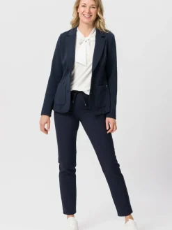 Frank Walder Hosen*Damen Jogpants marine blau uni