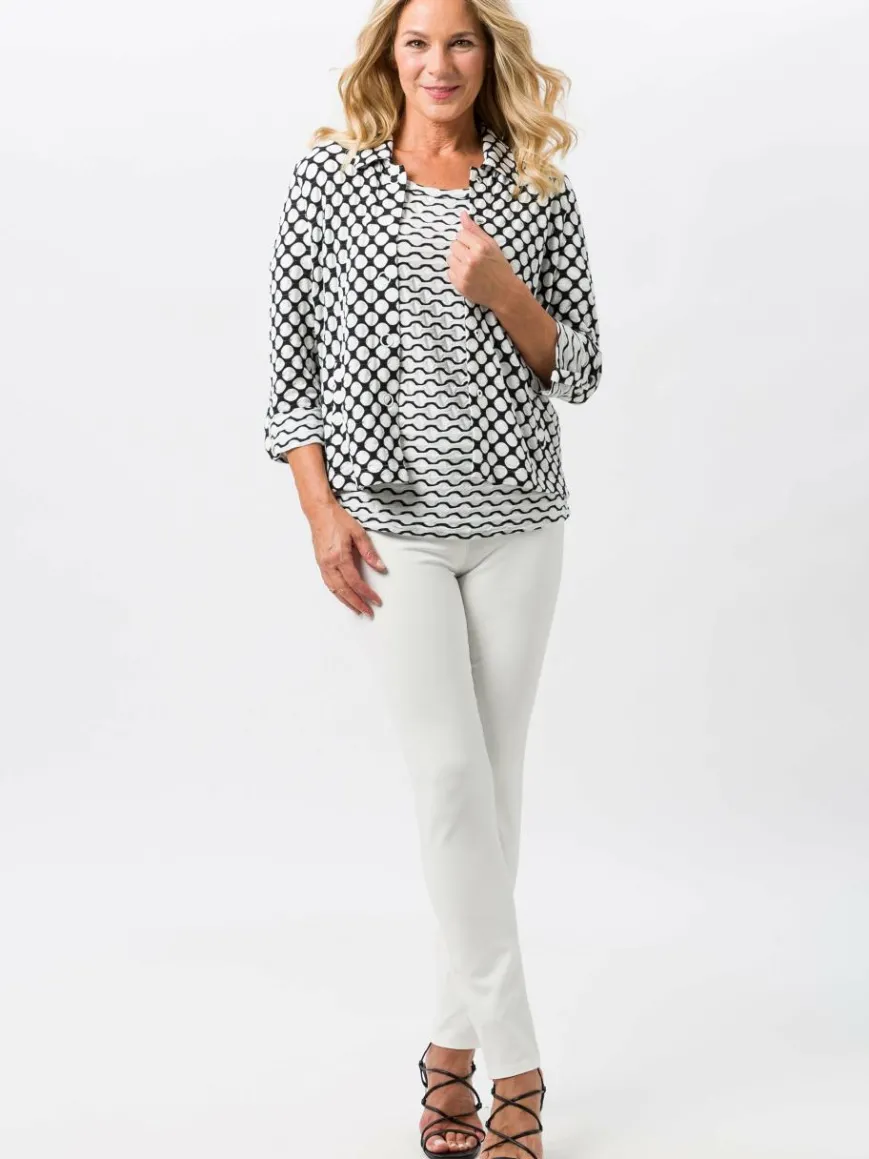 Frank Walder Hosen*Damen Jogpants ecru weiß uni