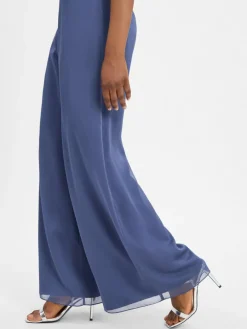 Swing Hosen*Damen Jumpsuit blau uni