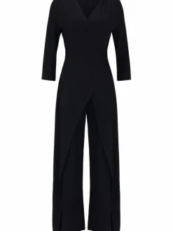 Cartoon Hosen*Damen Jumpsuit schwarz uni