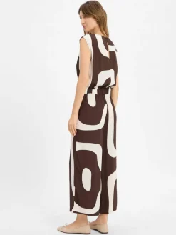 Someday Hosen*Damen Jumpsuit - Cetural schoko ecru gemustert