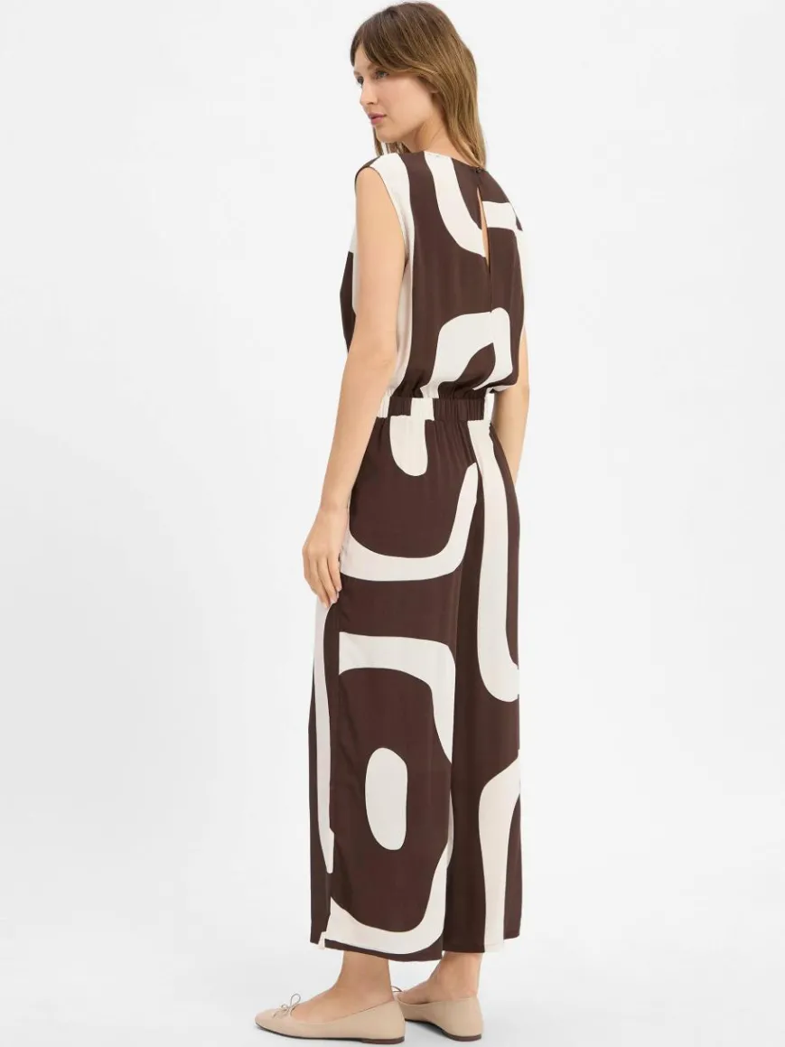 Someday Hosen*Damen Jumpsuit - Cetural schoko ecru gemustert