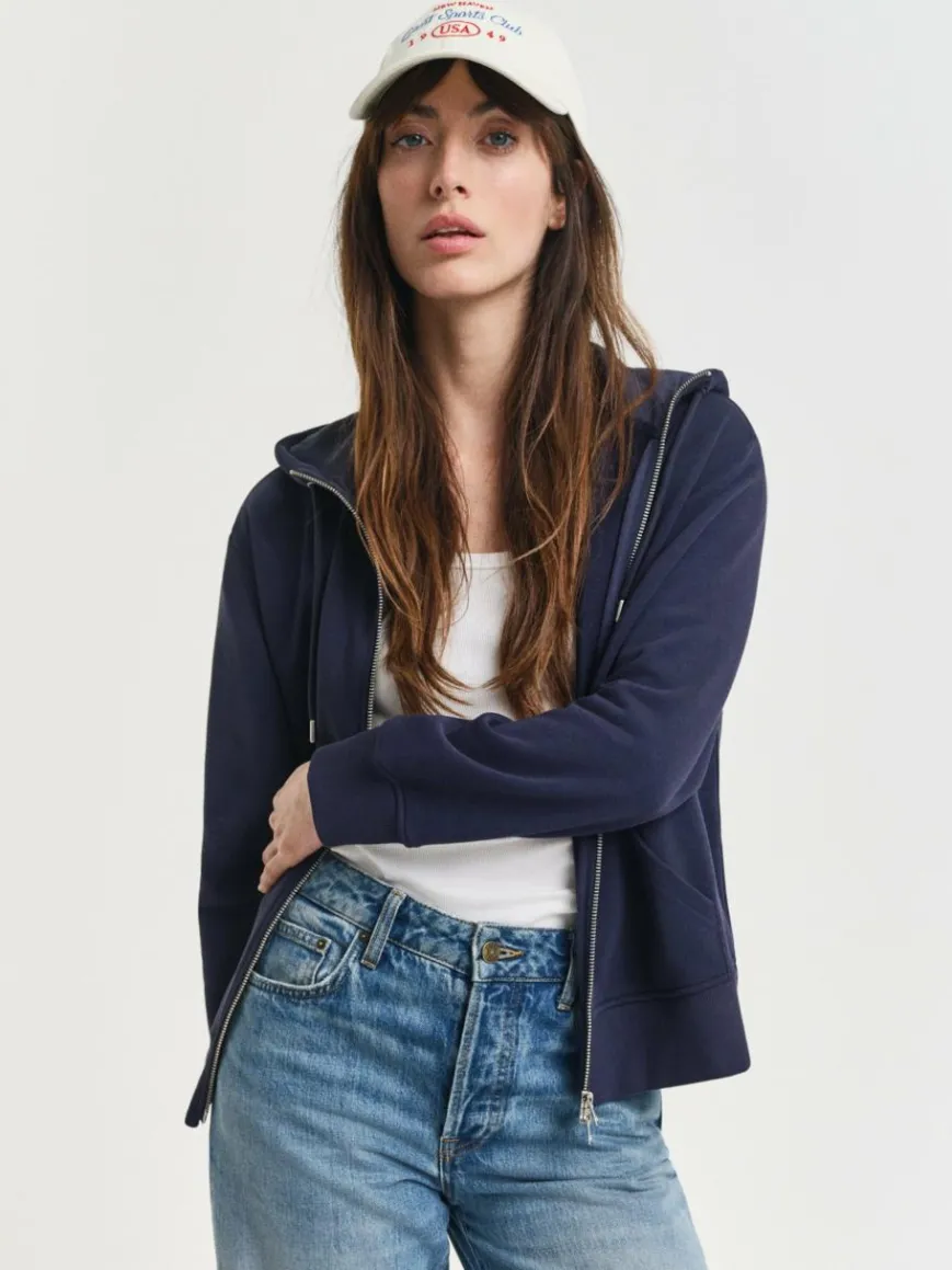 Gant Sweatshirts & Sweatjacken*Damen Kapuzenjacke marine uni