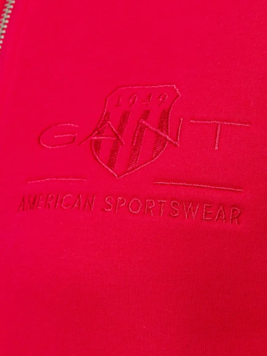 Gant Sweatshirts & Sweatjacken*Damen Kapuzenjacke rot uni