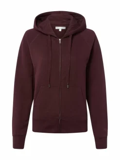 Marie Lund Sweatshirts & Sweatjacken*Damen Kapuzenjacke aubergine uni