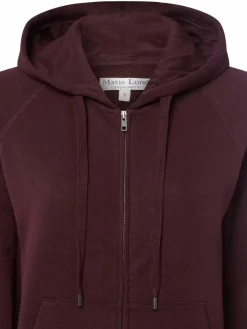 Marie Lund Sweatshirts & Sweatjacken*Damen Kapuzenjacke aubergine uni
