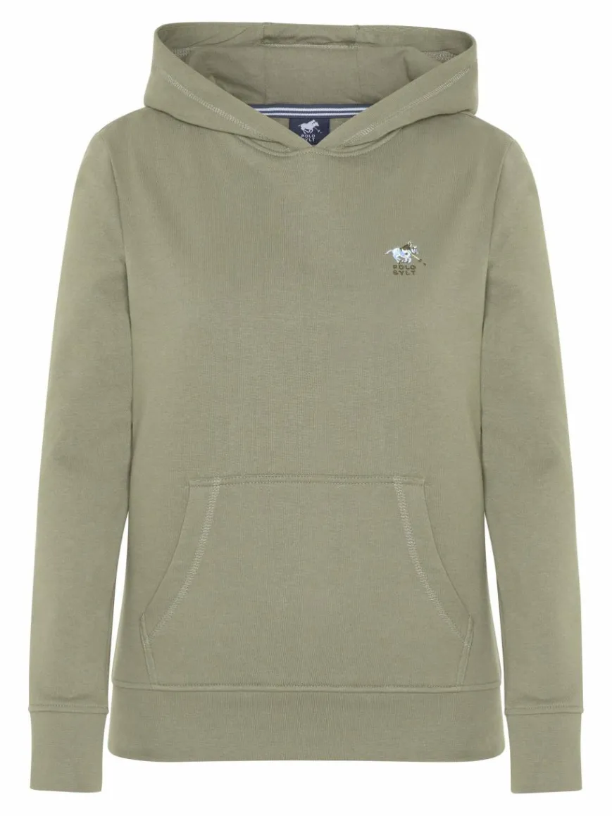 Polo Sylt Sweatshirts & Sweatjacken*Damen Kapuzenpullover grün uni