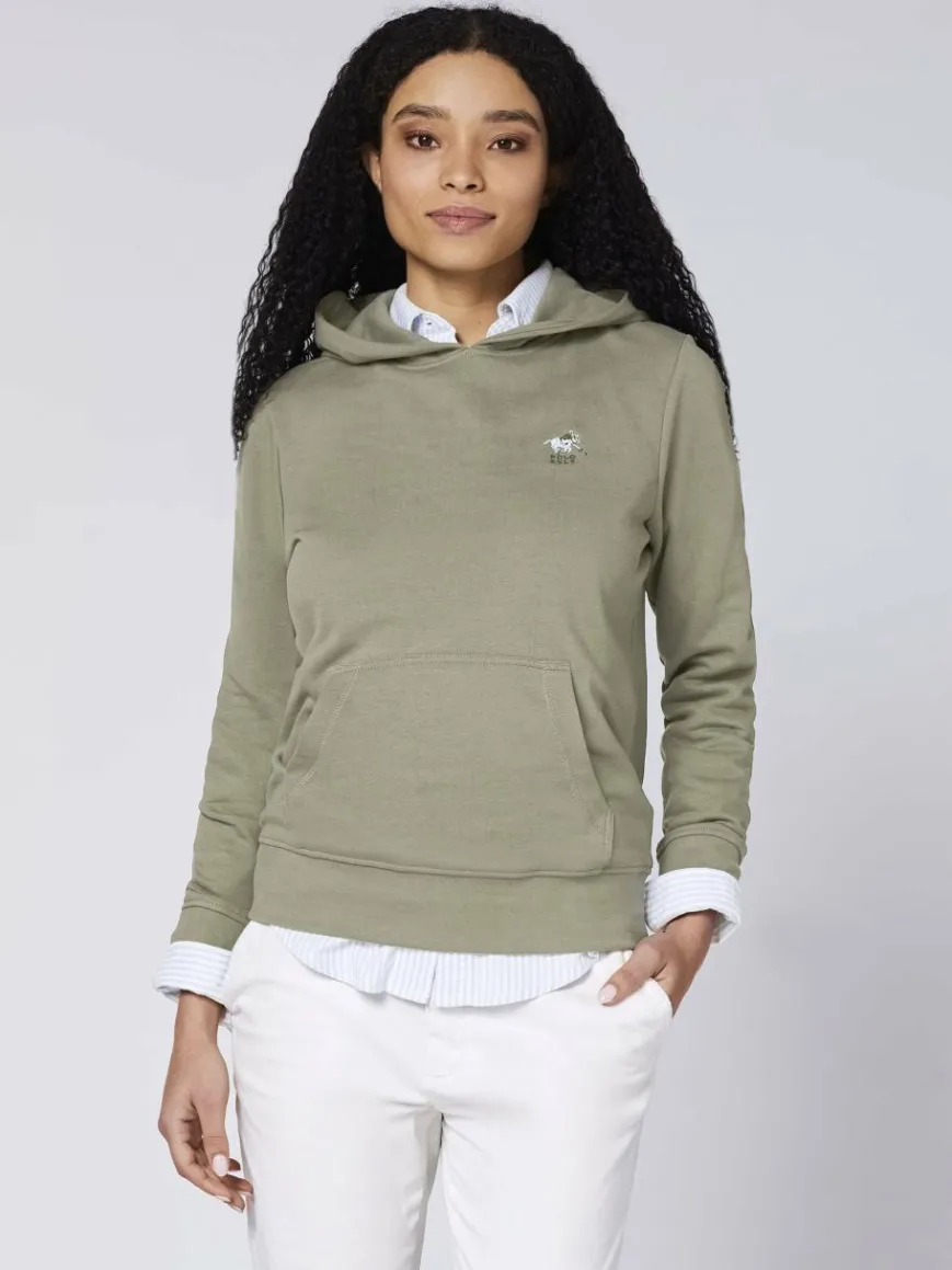 Polo Sylt Sweatshirts & Sweatjacken*Damen Kapuzenpullover grün uni