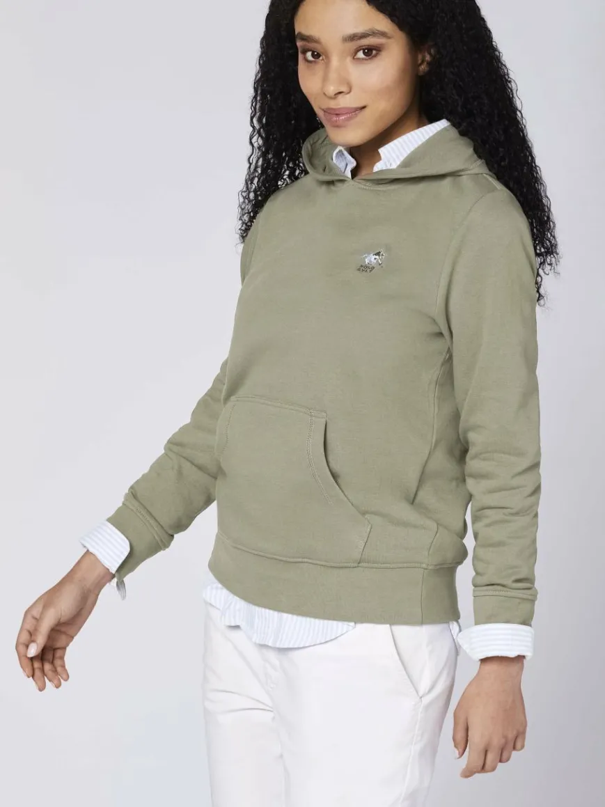 Polo Sylt Sweatshirts & Sweatjacken*Damen Kapuzenpullover grün uni